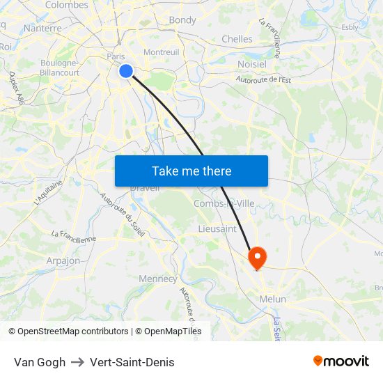 Van Gogh to Vert-Saint-Denis map