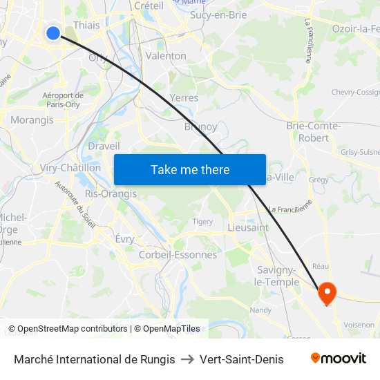 Marché International de Rungis to Vert-Saint-Denis map