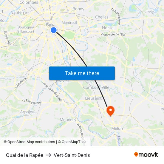 Quai de la Rapée to Vert-Saint-Denis map