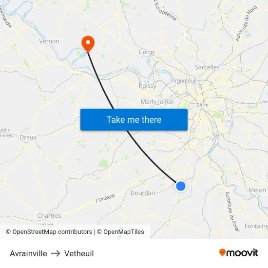 Avrainville to Vetheuil map