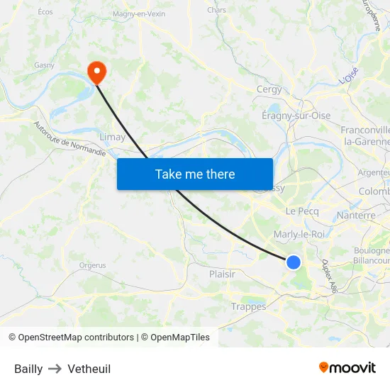 Bailly to Vetheuil map