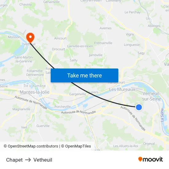 Chapet to Vetheuil map