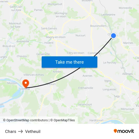 Chars to Vetheuil map