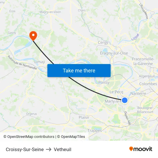 Croissy-Sur-Seine to Vetheuil map