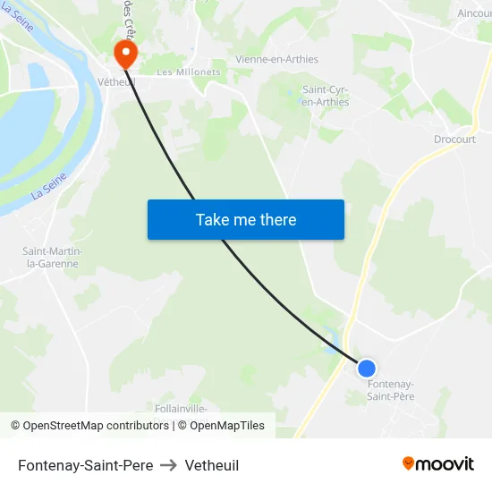 Fontenay-Saint-Pere to Vetheuil map