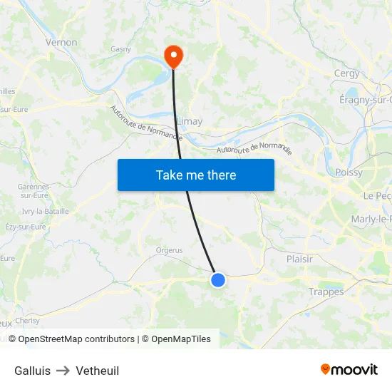 Galluis to Vetheuil map