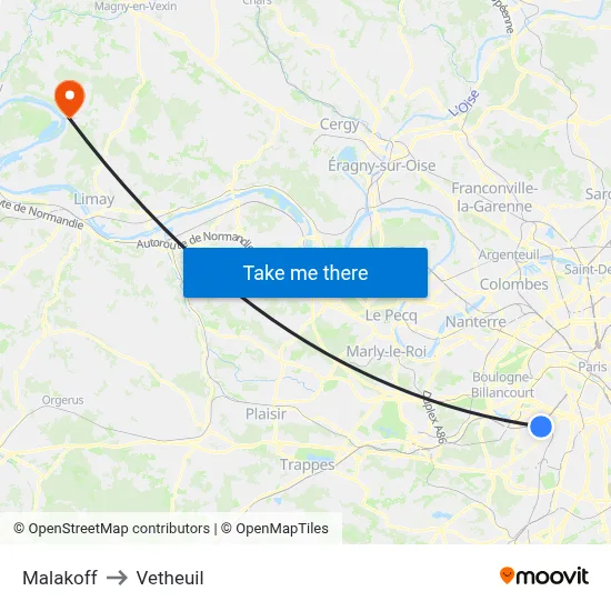 Malakoff to Vetheuil map