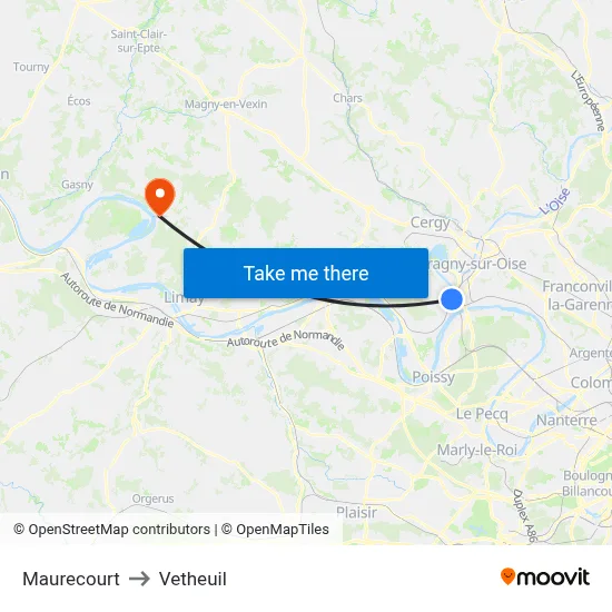 Maurecourt to Vetheuil map
