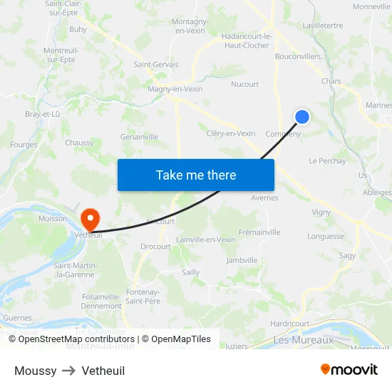 Moussy to Vetheuil map