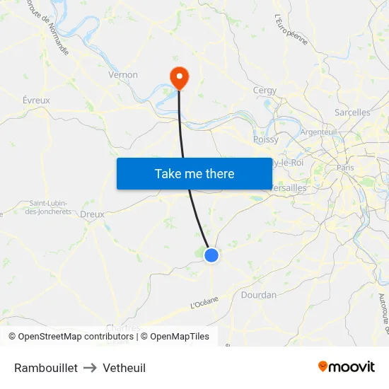 Rambouillet to Vetheuil map
