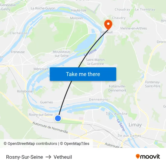 Rosny-Sur-Seine to Vetheuil map