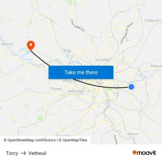 Torcy to Vetheuil map