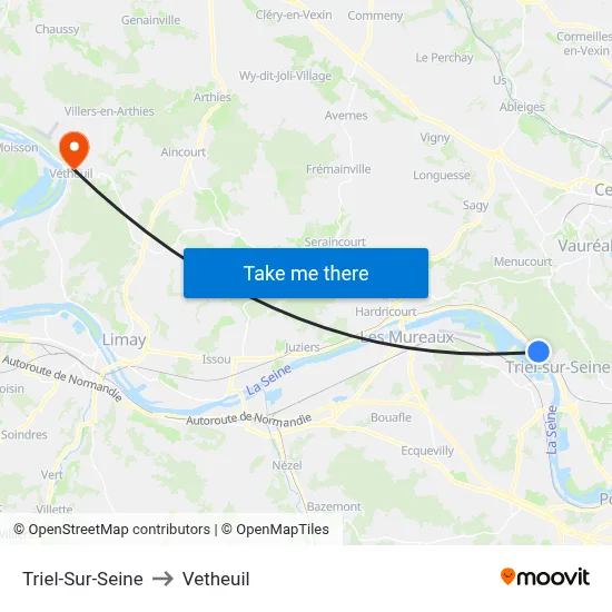 Triel-Sur-Seine to Vetheuil map