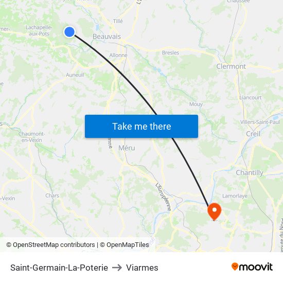 Saint-Germain-La-Poterie to Viarmes map