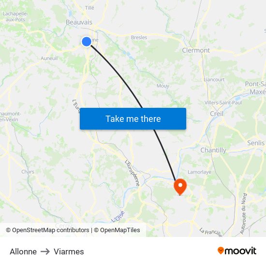 Allonne to Viarmes map