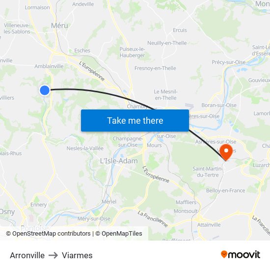 Arronville to Viarmes map