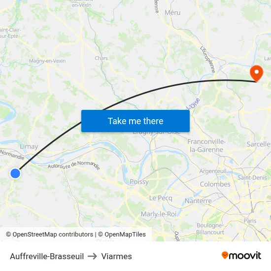 Auffreville-Brasseuil to Viarmes map