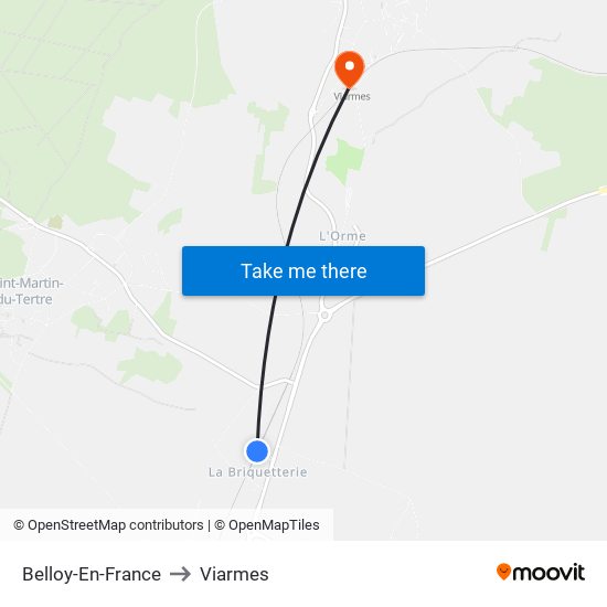 Belloy-En-France to Viarmes map