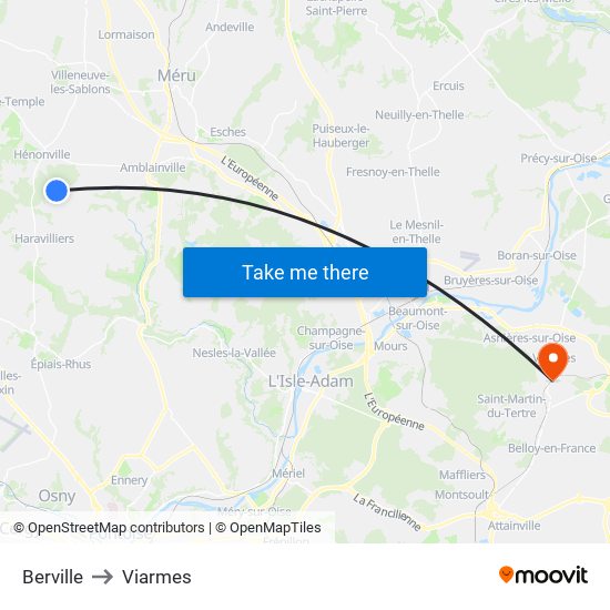 Berville to Viarmes map