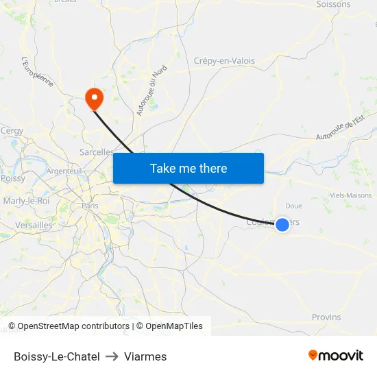 Boissy-Le-Chatel to Viarmes map