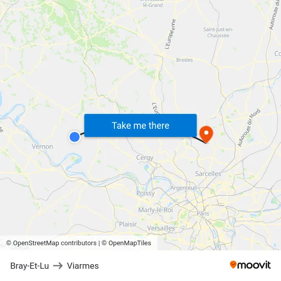 Bray-Et-Lu to Viarmes map