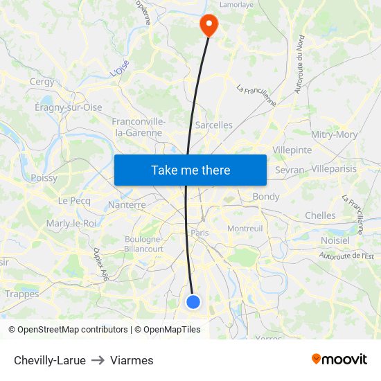 Chevilly-Larue to Viarmes map