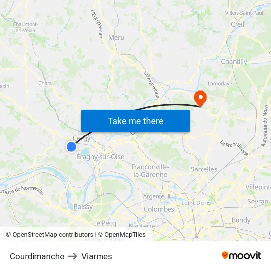 Courdimanche to Viarmes map