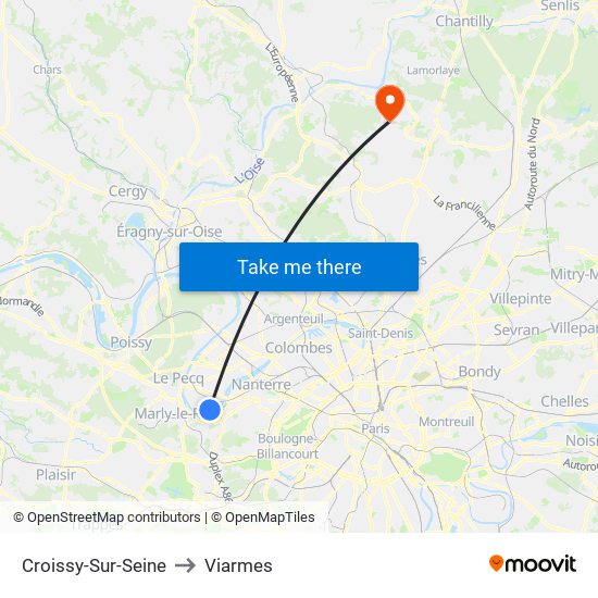 Croissy-Sur-Seine to Viarmes map