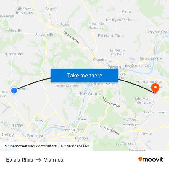 Epiais-Rhus to Viarmes map