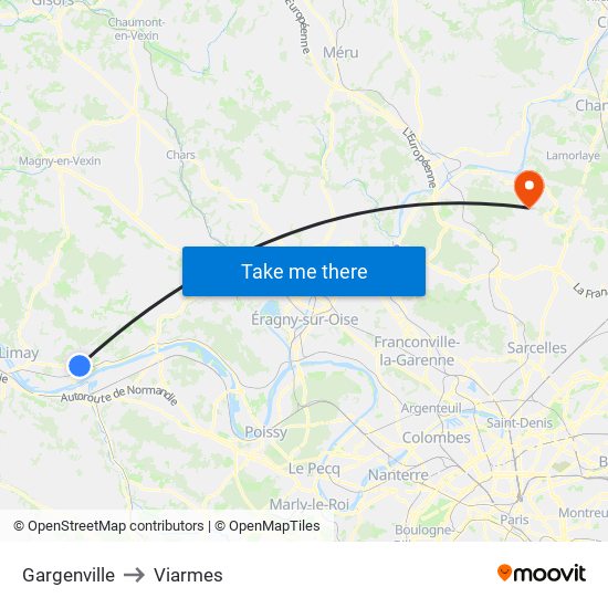 Gargenville to Viarmes map