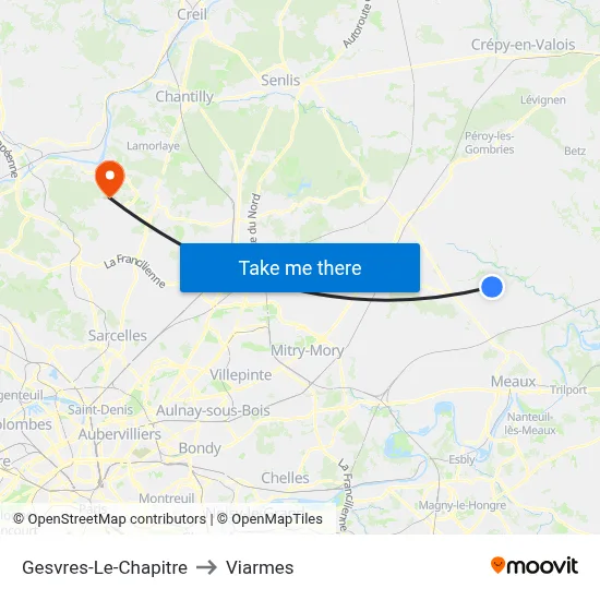 Gesvres-Le-Chapitre to Viarmes map