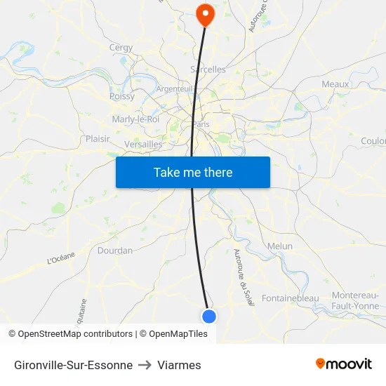 Gironville-Sur-Essonne to Viarmes map