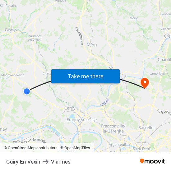 Guiry-En-Vexin to Viarmes map