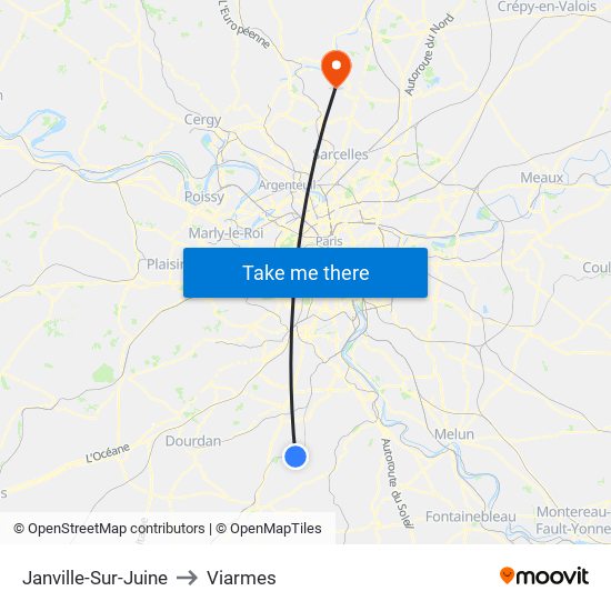 Janville-Sur-Juine to Viarmes map