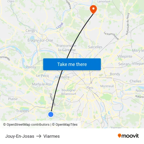Jouy-En-Josas to Viarmes map