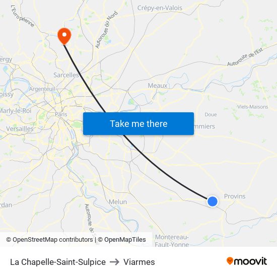 La Chapelle-Saint-Sulpice to Viarmes map