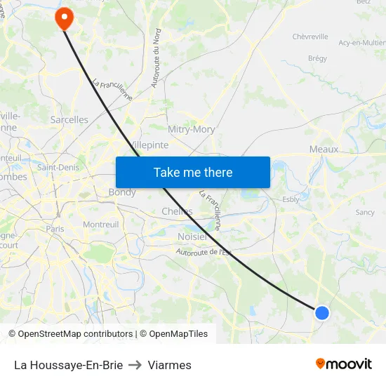 La Houssaye-En-Brie to Viarmes map