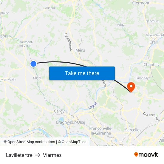 Lavilletertre to Viarmes map