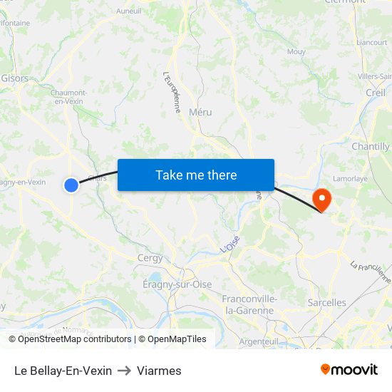 Le Bellay-En-Vexin to Viarmes map