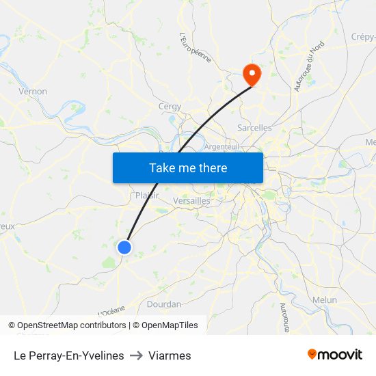 Le Perray-En-Yvelines to Viarmes map