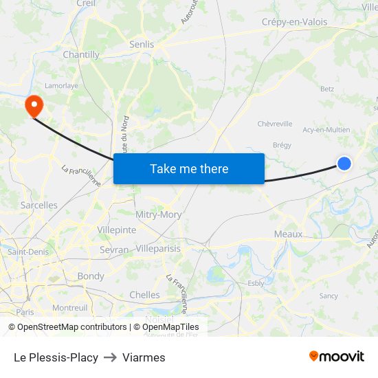Le Plessis-Placy to Viarmes map