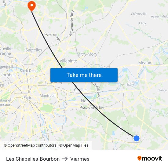 Les Chapelles-Bourbon to Viarmes map