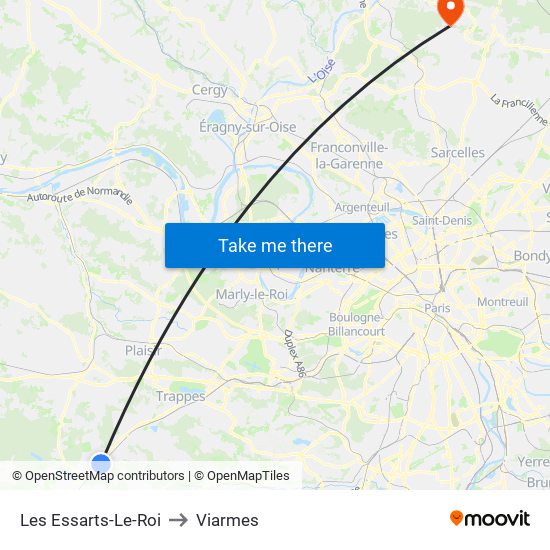 Les Essarts-Le-Roi to Viarmes map