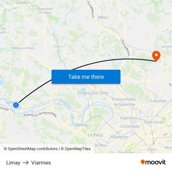 Limay to Viarmes map