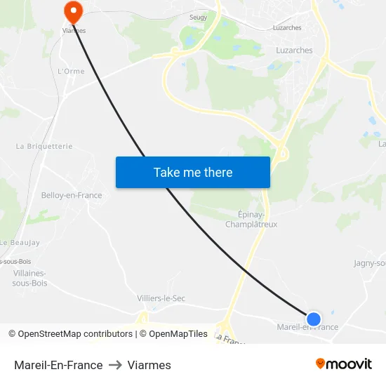 Mareil-En-France to Viarmes map