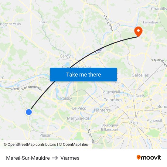 Mareil-Sur-Mauldre to Viarmes map