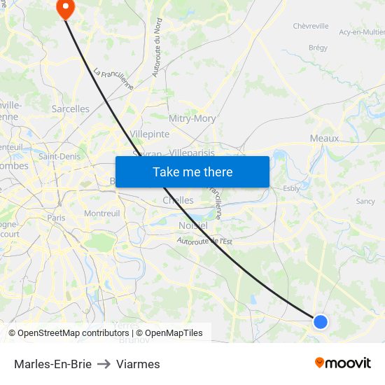 Marles-En-Brie to Viarmes map