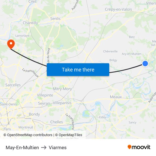 May-En-Multien to Viarmes map