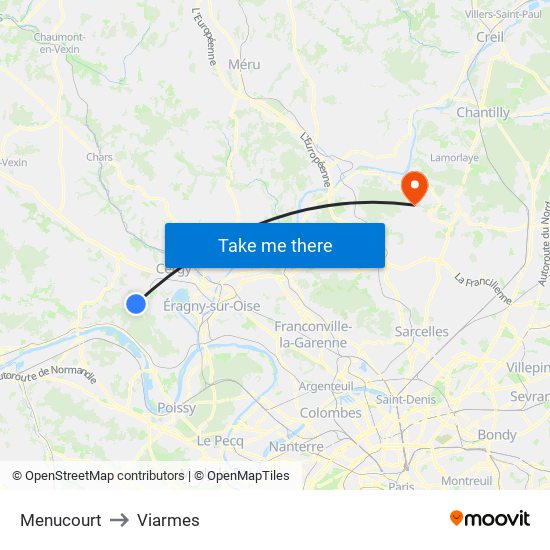 Menucourt to Viarmes map