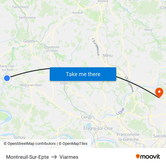 Montreuil-Sur-Epte to Viarmes map